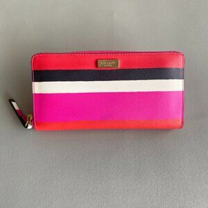 Kate Spade Vibrant Red Pink Black White Wallet